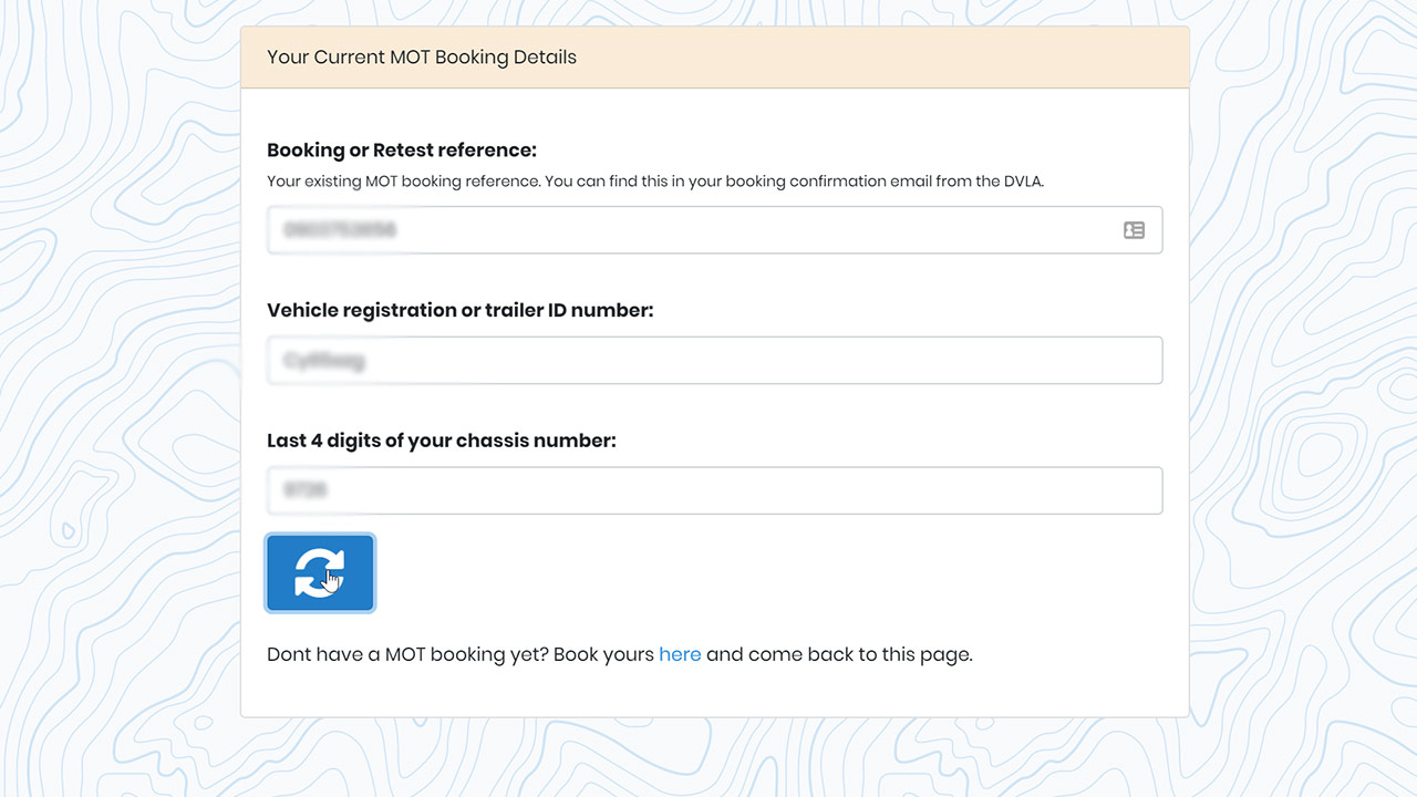 MOT Cancellation Booking Details for New buildings step 2
